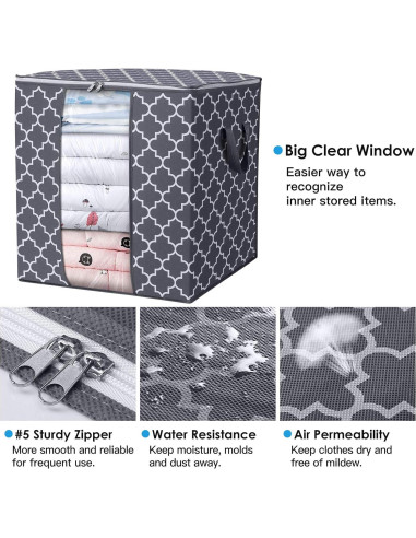 Bolsas de Almacenamiento WISELIFE 2x100L Gris Organizador