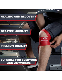 Banda de Compresión Muscular Achieve Fit - 1x Rojo y 1x Negro 2