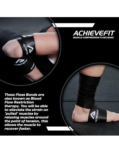 Banda de Compresión Muscular Achieve Fit - 1x Rojo y 1x Negro
