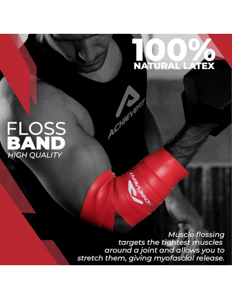 Banda de Compresión Muscular Achieve Fit - 1x Rojo y 1x Negro