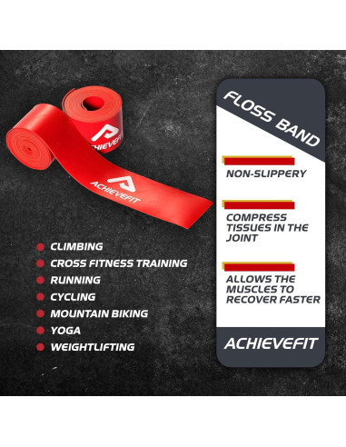 Banda de Compresión Muscular Achieve Fit - 1x Rojo y 1x Negro