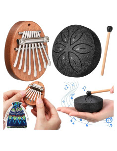 Set Mini Instrumentos Musicales Kalimba y Tambor de Acero