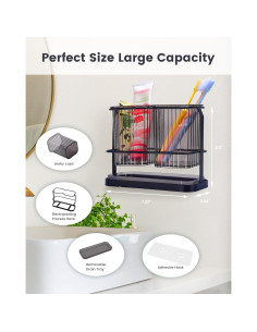 Soporte de Cepillos de Dientes KONE Negro Montado en Pared 2