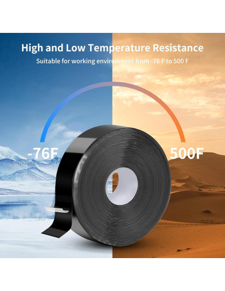 Cinta de Rescate Auto-Fusionante Copatocacy 2.54cm x 10.06m Negra Cinta de Rescate Auto-Fusionante Copatocacy 2.54cm x 10.06m Negra