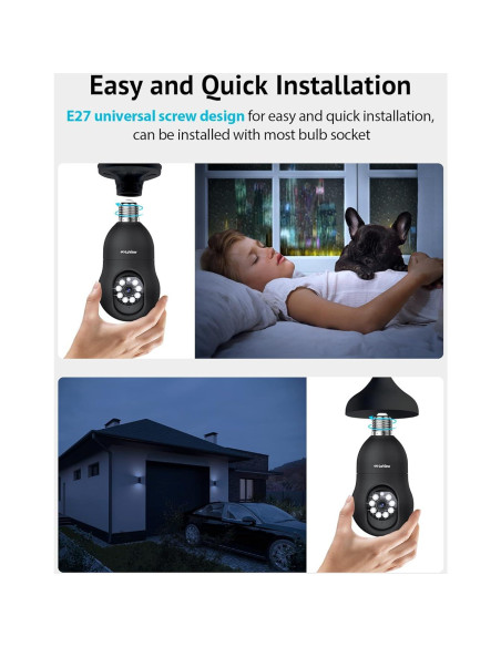 Cámara de Seguridad LaView 4MP Inalámbrica 360 para Interior y Exterior