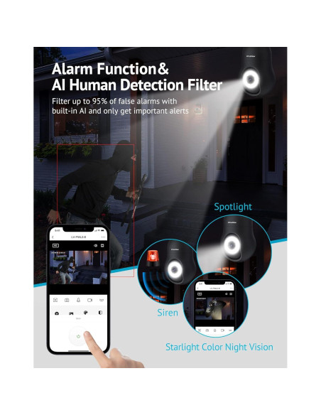 Cámara de Seguridad LaView 4MP Inalámbrica 360 para Interior y Exterior