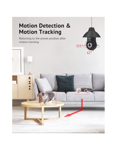 Cámara de Seguridad LaView 4MP Inalámbrica 360 para Interior y Exterior