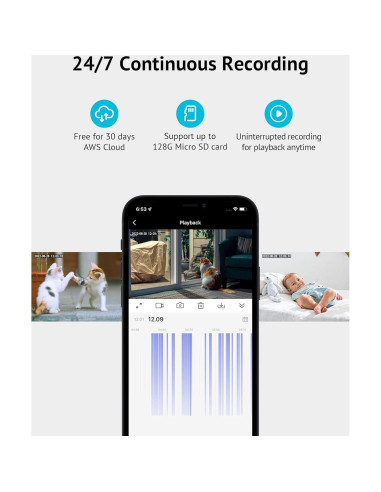 Cámara de Seguridad LaView 4MP Inalámbrica 360 para Interior y Exterior