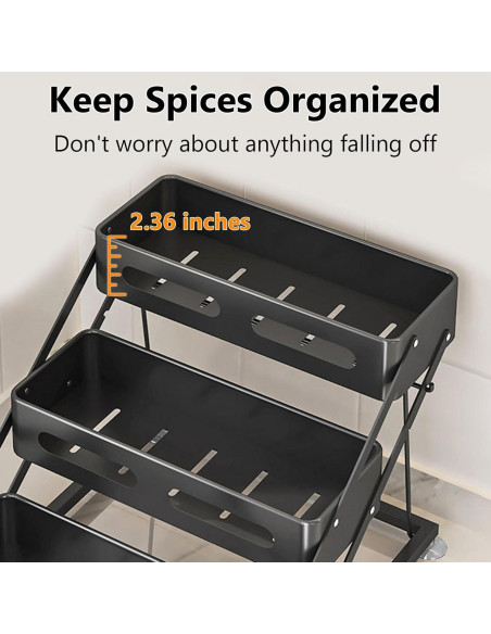 Organizador de Especias Plegable Ceetug 3 Niveles Negro