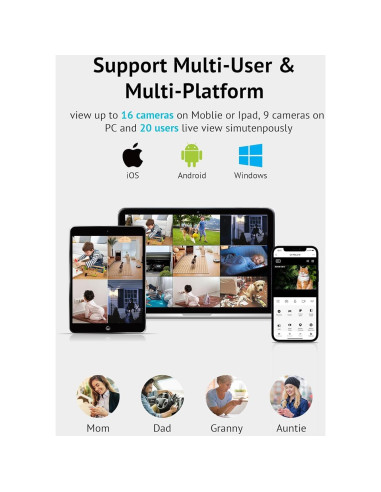 Cámara de Seguridad LaView 4MP Inalámbrica 360 para Interior y Exterior