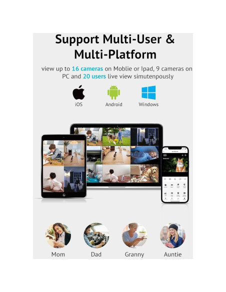 Cámara de Seguridad LaView 4MP Inalámbrica 360 para Interior y Exterior