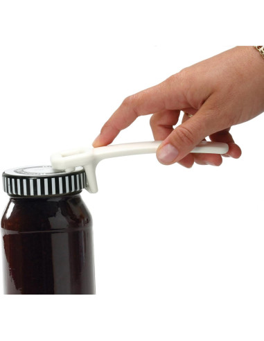 Abre Frascos Brix Maxi JarKey - Fácil de Usar, Manual, Blanco