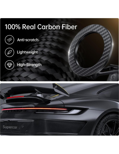 Soporte Magnético para Coche SYNCWIRE MagSafe 360 Fibra de Carbono