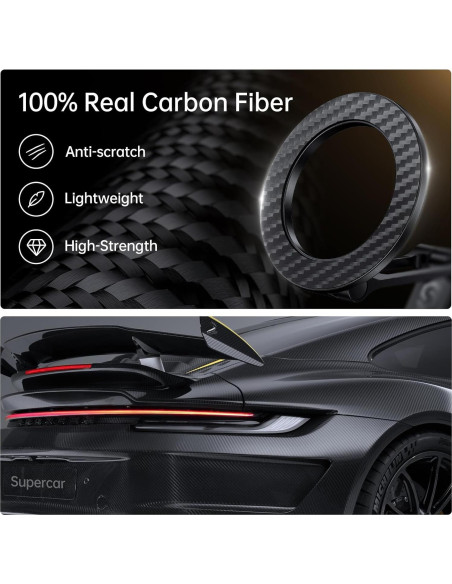 Soporte Magnético para Coche SYNCWIRE MagSafe 360 Fibra de Carbono