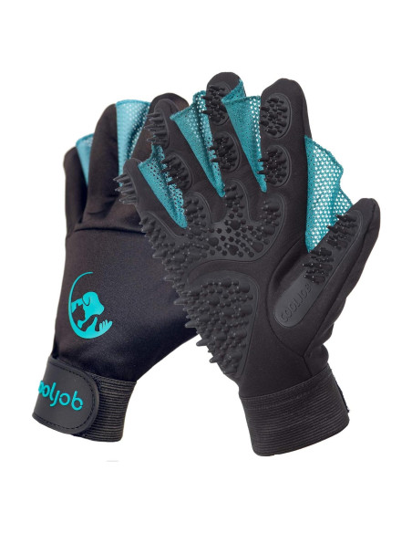 Guantes de Aseo para Mascotas COOLJOB Mediano Azul 384 Puntas