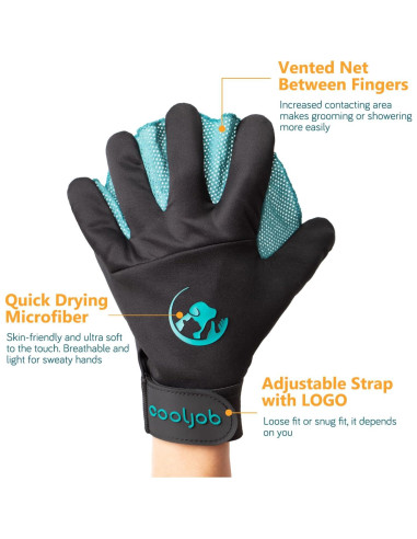 Guantes de Aseo para Mascotas COOLJOB Mediano Azul 384 Puntas