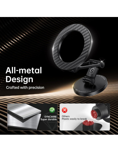 Soporte Magnético para Coche SYNCWIRE MagSafe 360 Fibra de Carbono