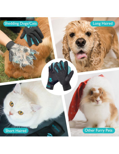 Guantes de Aseo para Mascotas COOLJOB Mediano Azul 384 Puntas