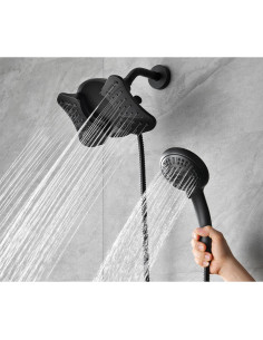 Cabezal de Ducha Dual GRICH 2 en 1 9 Modos 22.1 cm Negro 2