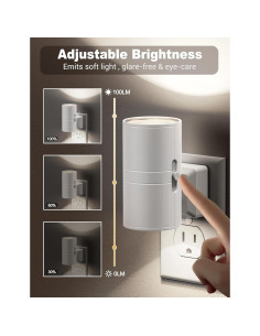 Luz Nocturna LED JandCase Regulable 0-100LM 2 Paquete 2