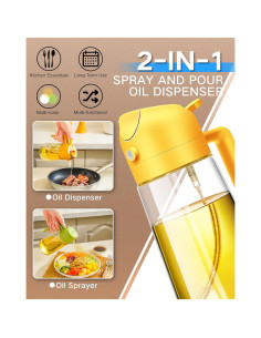 Dispensador y Pulverizador de Aceite DAQJIOO 500ml Naranja 2