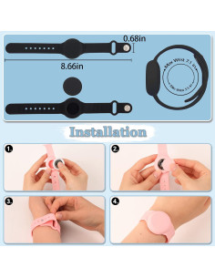 Pulsera Impermeable para Niños Tyanuzz con Soporte AirTag Negro 2