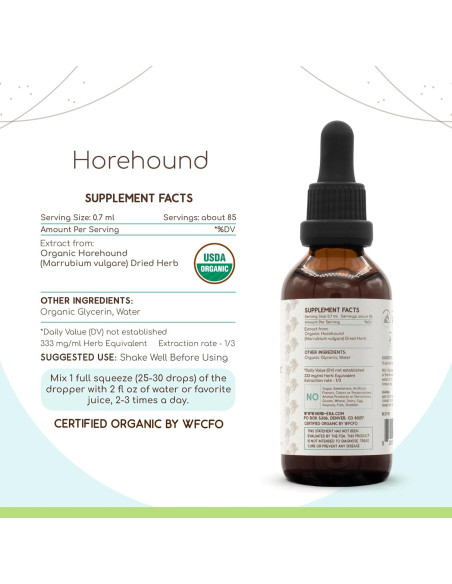 Tintura Orgánica de Horehound HerbEra 59 ml - Extracto Sin Alcohol