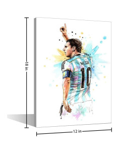 Póster en Lienzo TISHIRON Lionel Messi 45.72x30.48 cm 2