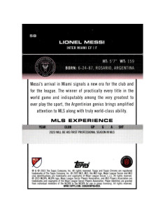Tarjeta de colección Lionel Messi 2023 Topps Chrome 2
