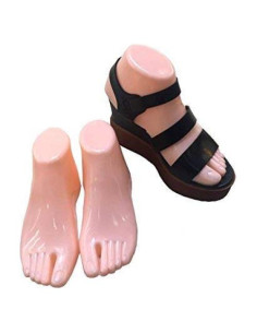 Modelo de Pie de Plástico Femenino para Exhibición de Sandalias Tono de Piel
