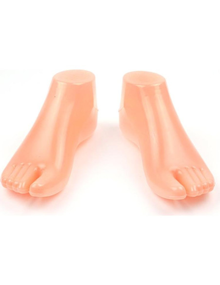 Modelo de Pie de Plástico Femenino para Exhibición de Sandalias Tono de Piel