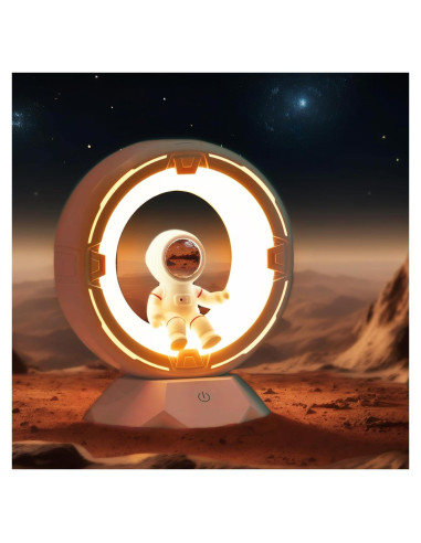 Luz Nocturna Astronauta ILLUMYN Rosa Recargable Táctil 9 Niveles