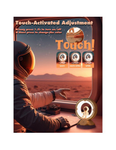 Luz Nocturna Astronauta ILLUMYN Rosa Recargable Táctil 9 Niveles 2