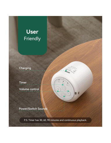 Máquina de Ruido Blanco Restnature HX-R30, 16 Sonidos Naturales