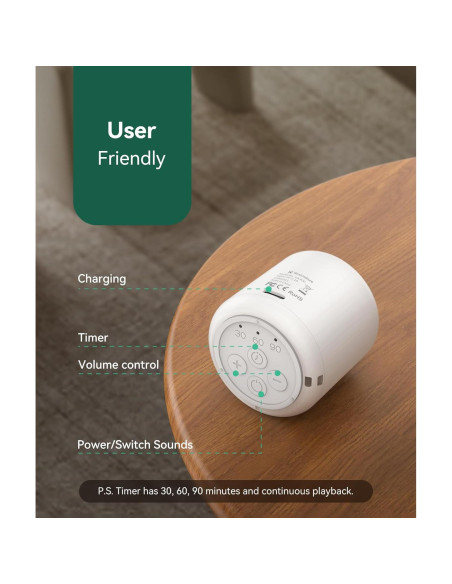 Máquina de Ruido Blanco Restnature HX-R30, 16 Sonidos Naturales