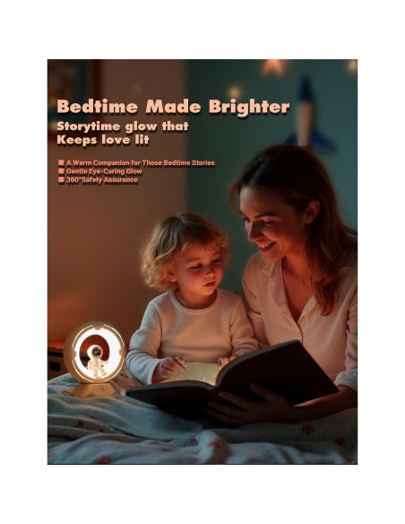 Luz Nocturna Astronauta ILLUMYN Rosa Recargable Táctil 9 Niveles