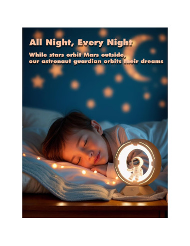 Luz Nocturna Astronauta ILLUMYN Rosa Recargable Táctil 9 Niveles