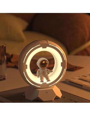 Luz Nocturna Astronauta ILLUMYN Rosa Recargable Táctil 9 Niveles