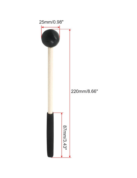 Mazas de Percusión de Madera Bonsicoky 23.1 cm Goma Negra