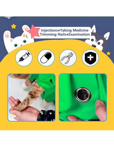 Bolsa de restricción para gatos Kukaster S azul - Aseo y cuidado