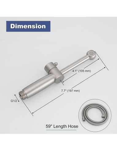 Rociador de Bidet de Mano BATHFINESSE con Manguera 150 cm