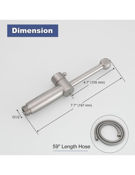 Rociador de Bidet de Mano BATHFINESSE con Manguera 150 cm