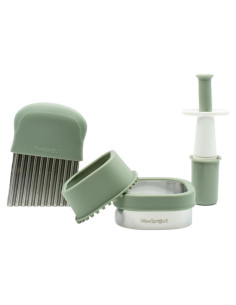 Juego de Herramientas de Cocina WeeSprout para Bebés - Verde Mate