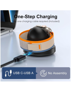 Base de Carga Magnética Inalámbrica ZAPOGO para Apple Watch - Negro 2