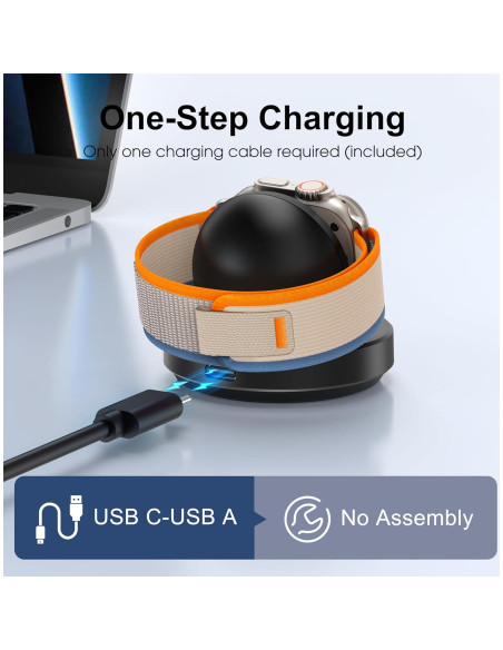 Base de Carga Magnética Inalámbrica ZAPOGO para Apple Watch - Negro