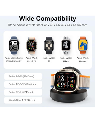 Base de Carga Magnética Inalámbrica ZAPOGO para Apple Watch - Negro