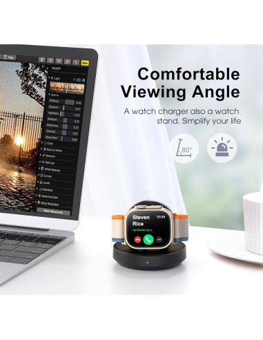 Base de Carga Magnética Inalámbrica ZAPOGO para Apple Watch - Negro