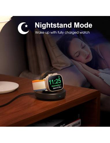 Base de Carga Magnética Inalámbrica ZAPOGO para Apple Watch - Negro