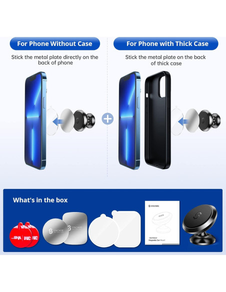 Soporte Magnético para Teléfono de Auto Syncwire Negro 360