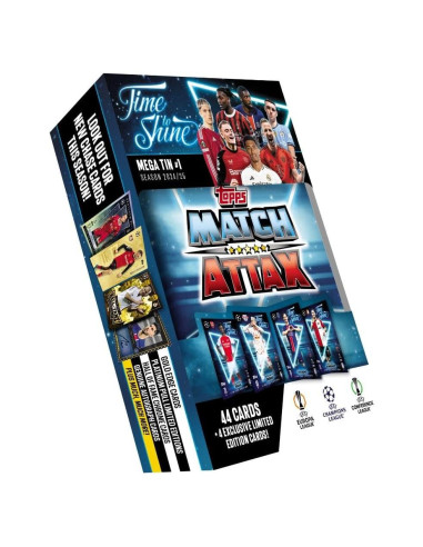 Lata Mega Match Attax 24/25 Topps - 44 Tarjetas + 4 Ediciones Limitadas